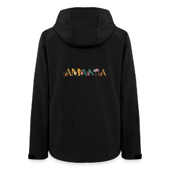 AMANDA Art du nom avec des fleurs brodées - Veste softshell femme recyclée Stanley/Stella - noir - Dos - AI Model Female 172 light (172cm)