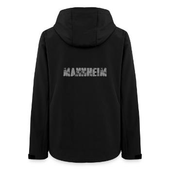 Mannheim Distressed Wordmark - Frauen Recycelte Softshelljacke von Stanley/Stella - Schwarz - Hinten - AI Model Female 172 light (172cm)