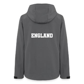 England - Slogan - Quote - Soccer - Frauen Recycelte Softshelljacke von Stanley/Stella - Anthrazit - Hinten - AI Model Female 172 light (172cm)