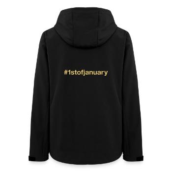 born on January 1 Birthday birthday - Women’s Recycled Softshell Jacket by Stanley/Stella - black - Back - AI Model Female 172 light (172cm)