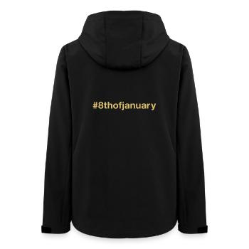 born on January 8 Birthday birthday - Women’s Recycled Softshell Jacket by Stanley/Stella - black - Back - AI Model Female 172 light (172cm)