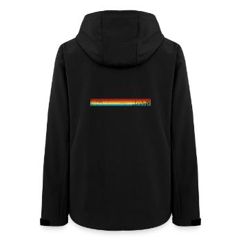 Rayures rétro coucher de soleil - Veste softshell femme recyclée Stanley/Stella - noir - Dos - AI Model Female 172 light (172cm)