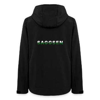 Saggsen / Sachsen - Frauen Recycelte Softshelljacke von Stanley/Stella - Schwarz - Hinten - AI Model Female 172 light (172cm)
