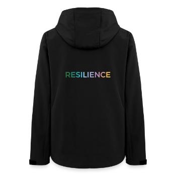 Resilienz Gradient Typo - Frauen Recycelte Softshelljacke von Stanley/Stella - Schwarz - Hinten - AI Model Female 172 light (172cm)