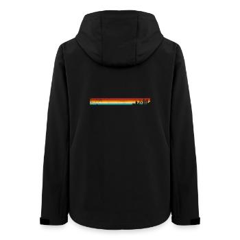 Sunset Stripes Skyline - Frauen Recycelte Softshelljacke von Stanley/Stella - Schwarz - Hinten - AI Model Female 172 light (172cm)