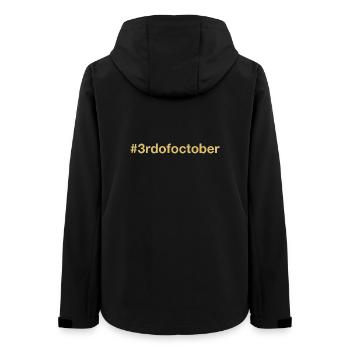 born on October 3 Birthday birthday - Women’s Recycled Softshell Jacket by Stanley/Stella - black - Back - AI Model Female 172 light (172cm)