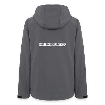 Arcade Black spielen möchten - Frauen Recycelte Softshelljacke von Stanley/Stella - Anthrazit - Hinten - AI Model Female 172 light (172cm)