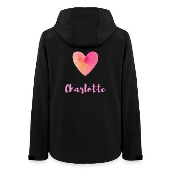 Charlotte Rosa Herz Feminines Namensdesign - Frauen Recycelte Softshelljacke von Stanley/Stella - Schwarz - Hinten - AI Model Female 172 light (172cm)