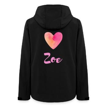 Zoe Rosa Herz Süßes Mädchen Namensshirt - Frauen Recycelte Softshelljacke von Stanley/Stella - Schwarz - Hinten - AI Model Female 172 light (172cm)