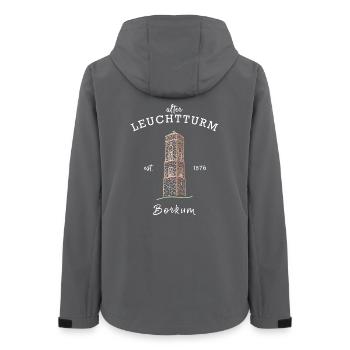 Old lighthouse on Borkum, East Frisia North Sea - Women’s Recycled Softshell Jacket by Stanley/Stella - anthracite - Back - AI Model Female 172 light (172cm)