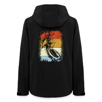 Silhouette rétro à rayures - Veste softshell femme recyclée Stanley/Stella - noir - Dos - AI Model Female 172 light (172cm)
