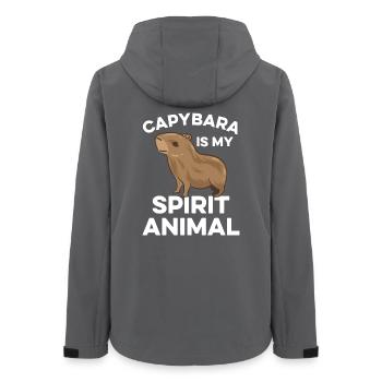 Capybara Zoo Animal Design - Women’s Recycled Softshell Jacket by Stanley/Stella - anthracite - Back - AI Model Female 172 light (172cm)