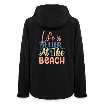 Das Leben am Strand ist besser - Frauen Recycelte Softshelljacke von Stanley/Stella - Schwarz - Hinten - AI Model Female 172 light (172cm)