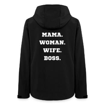 MAMA WOMAN WIFE - Frauen Recycelte Softshelljacke von Stanley/Stella - Schwarz - Hinten - AI Model Female 172 light (172cm)