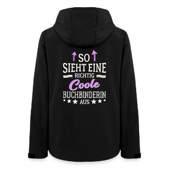 So sieht eine richtig coole Buchbinderin aus - Frauen Recycelte Softshelljacke von Stanley/Stella - Schwarz - Hinten - AI Model Female 172 light (172cm)