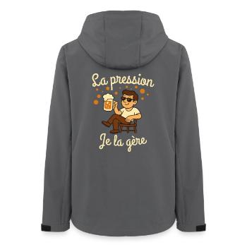 Pressure I manage, Beer humor - Women’s Recycled Softshell Jacket by Stanley/Stella - anthracite - Back - AI Model Female 172 light (172cm)