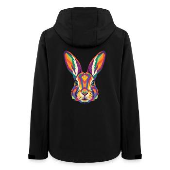Bunte geometrische Hasenkopf-Pop Art - Frauen Recycelte Softshelljacke von Stanley/Stella - Schwarz - Hinten - AI Model Female 172 light (172cm)