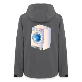 Waschmaschine im Comic Stil für frische Ideen - Frauen Recycelte Softshelljacke von Stanley/Stella - Anthrazit - Hinten - AI Model Female 172 light (172cm)