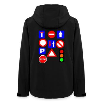 Road signs - Women’s Recycled Softshell Jacket by Stanley/Stella - black - Back - AI Model Female 172 light (172cm)