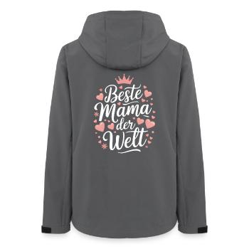 Couronne de Cœur de la meilleure maman du monde - Veste softshell femme recyclée Stanley/Stella - charbon - Dos - AI Model Female 172 light (172cm)