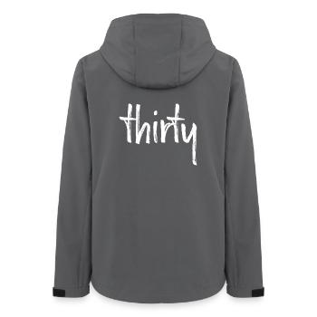 30 thirty 30.Geburtstag Geschenk Zahl 30 Nummer - Frauen Recycelte Softshelljacke von Stanley/Stella - Anthrazit - Hinten - AI Model Female 172 light (172cm)
