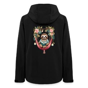 Paresseux mignon dans un hamac - Veste softshell femme recyclée Stanley/Stella - noir - Dos - AI Model Female 172 light (172cm)