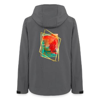 Fusion abstraite avec des hexagones vibrants - Veste softshell femme recyclée Stanley/Stella - charbon - Dos - AI Model Female 172 light (172cm)