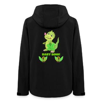 Cute Baby Dinosaur Fantasy Illustration - Women’s Recycled Softshell Jacket by Stanley/Stella - black - Back - AI Model Female 172 light (172cm)