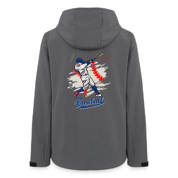 Dynamic Baseball Swing Illustration - Women’s Recycled Softshell Jacket by Stanley/Stella - anthracite - Back - AI Model Female 172 light (172cm)