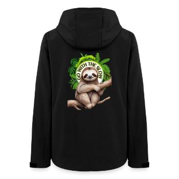 Go with the slow Sloth - Women’s Recycled Softshell Jacket by Stanley/Stella - black - Back - AI Model Female 172 light (172cm)