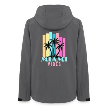 Miami Vibes - Women’s Recycled Softshell Jacket by Stanley/Stella - anthracite - Back - AI Model Female 172 light (172cm)