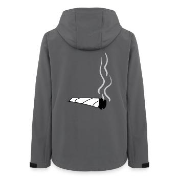 White joint with smoke – symbol of marijuana - Women’s Recycled Softshell Jacket by Stanley/Stella - anthracite - Back - AI Model Female 172 light (172cm)