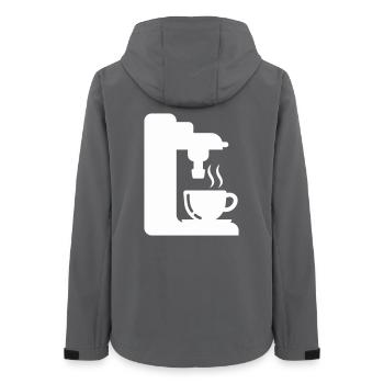 Espresso Machine Outline Coffee Illustration - Women’s Recycled Softshell Jacket by Stanley/Stella - anthracite - Back - AI Model Female 172 light (172cm)