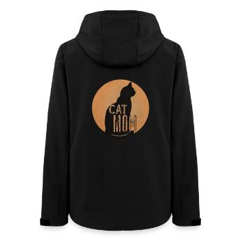 Katzenmama Silhouette im Vintage Stil - Frauen Recycelte Softshelljacke von Stanley/Stella - Schwarz - Hinten - AI Model Female 172 light (172cm)