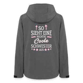 This is what a really cool sister looks like - Women’s Recycled Softshell Jacket by Stanley/Stella - anthracite - Back - AI Model Female 172 light (172cm)