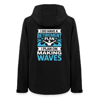 Retirement Plan: Making Waves - Women’s Recycled Softshell Jacket by Stanley/Stella - black - Back - AI Model Female 172 light (172cm)