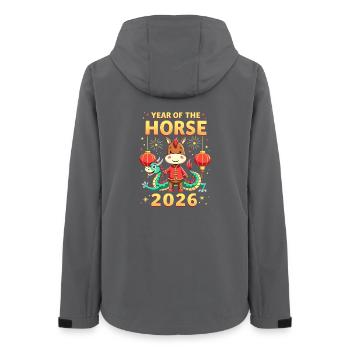 Chinese New Year Of The Horse 2026 - Frauen Recycelte Softshelljacke von Stanley/Stella - Anthrazit - Hinten - AI Model Female 172 light (172cm)
