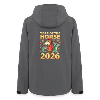 Chinese New Year Of The Horse 2026 - Frauen Recycelte Softshelljacke von Stanley/Stella - Anthrazit - Hinten - AI Model Female 172 light (172cm)