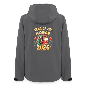 Chinese New Year Of The Horse 2026 - Frauen Recycelte Softshelljacke von Stanley/Stella - Anthrazit - Hinten - AI Model Female 172 light (172cm)
