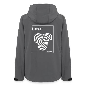 Minimal-Techno-Abstract-Vibe - Frauen Recycelte Softshelljacke von Stanley/Stella - Anthrazit - Hinten - AI Model Female 172 light (172cm)