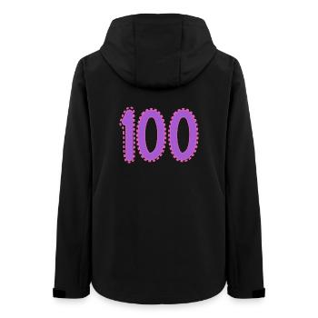 100. 100 YEARS. 100th ANNIVERSARY. BIRTHDAY 100 - Women’s Recycled Softshell Jacket by Stanley/Stella - black - Back - AI Model Female 172 light (172cm)
