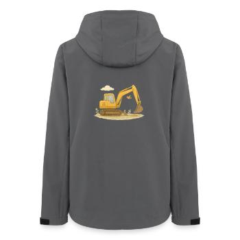 Bunter Bagger im Aquarell-Stil - Frauen Recycelte Softshelljacke von Stanley/Stella - Anthrazit - Hinten - AI Model Female 172 light (172cm)