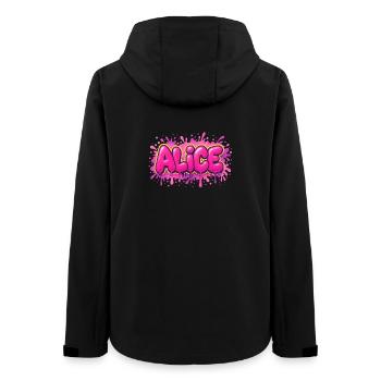 Graffiti  ALICE Prénom cadeau idéal imprimable sur - Veste softshell femme recyclée Stanley/Stella - noir - Dos - AI Model Female 172 light (172cm)