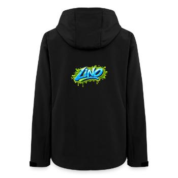 GRAFFITI NAME LINO FOR PERFECT GIFT PRINTABLE - Women’s Recycled Softshell Jacket by Stanley/Stella - black - Back - AI Model Female 172 light (172cm)