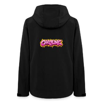 CAROLINE GRAFFITI NAME FÜR PERFEKTES GESCHENK DRUCKBAR - Frauen Recycelte Softshelljacke von Stanley/Stella - Schwarz - Hinten - AI Model Female 172 light (172cm)