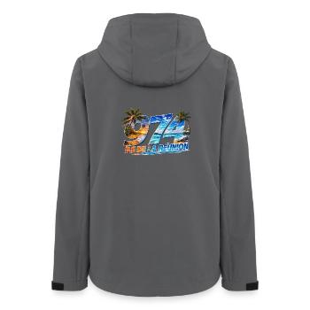 974 Ile de la Reunion Design tropical  - Veste softshell femme recyclée Stanley/Stella - charbon - Dos - AI Model Female 172 light (172cm)