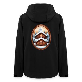 Cabane en bois, maison de Noël - Veste softshell femme recyclée Stanley/Stella - noir - Dos - AI Model Female 172 light (172cm)