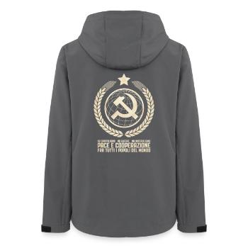 Internationalisme communiste - Veste softshell femme recyclée Stanley/Stella - charbon - Dos - AI Model Female 172 light (172cm)