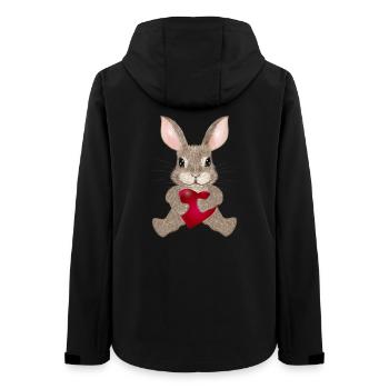 putziges Kaninchen mit Herz zum Valentinstag - Frauen Recycelte Softshelljacke von Stanley/Stella - Schwarz - Hinten - AI Model Female 172 light (172cm)