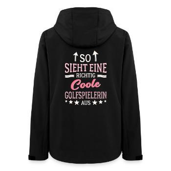 So sieht eine richtig coole Golfspielerin aus - Frauen Recycelte Softshelljacke von Stanley/Stella - Schwarz - Hinten - AI Model Female 172 light (172cm)
